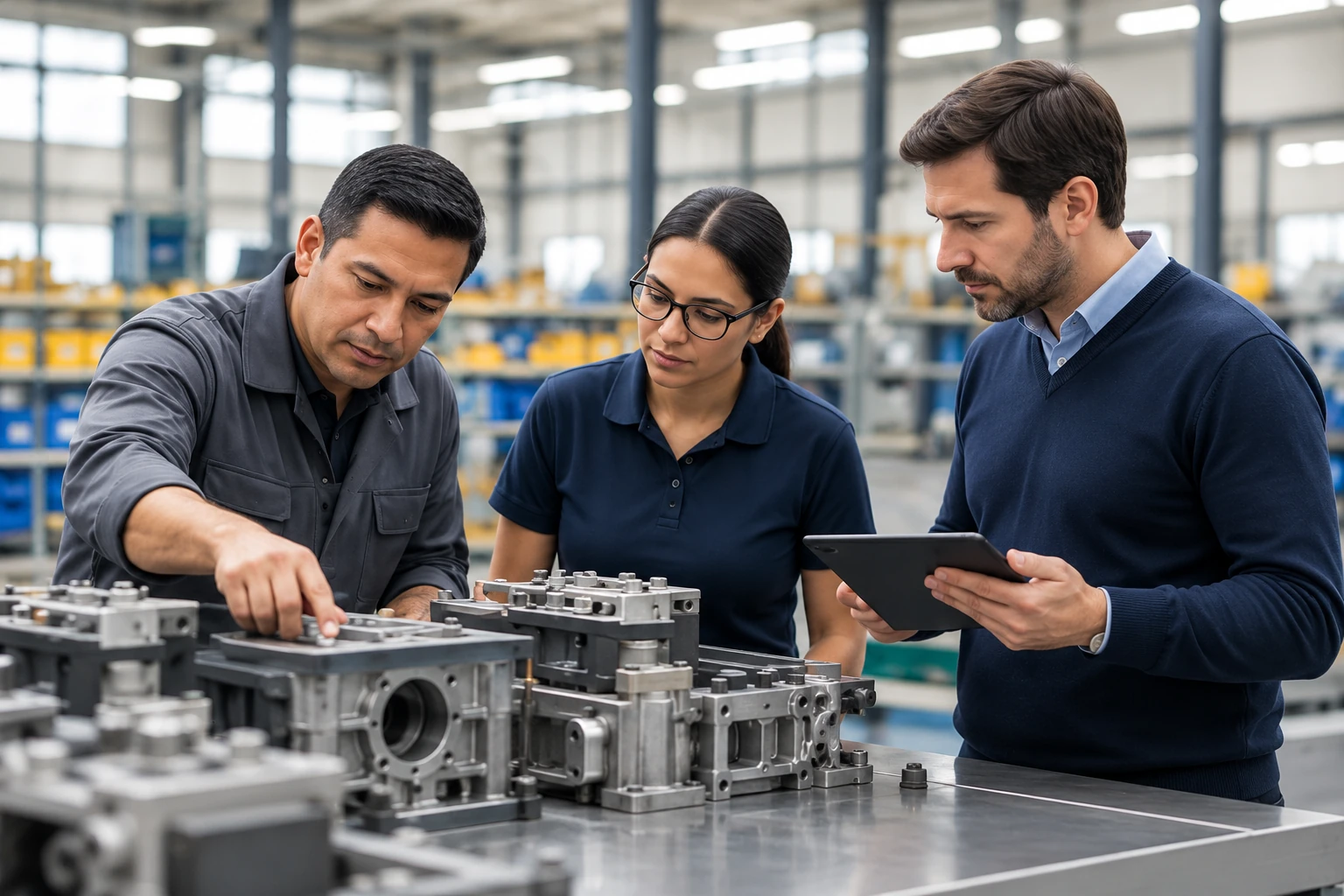 Imagen conceptual de profesionales revisando una mejora en una operación industrial